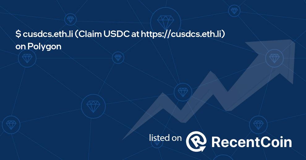 Claim USDC at https://cusdcs.eth.li coin